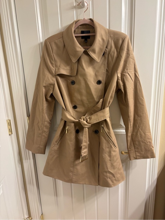 The Limited Jackets & Blazers - The Limited NWT | Tan Belted Short Trench Coat Rain Jacket Size L Classic Style